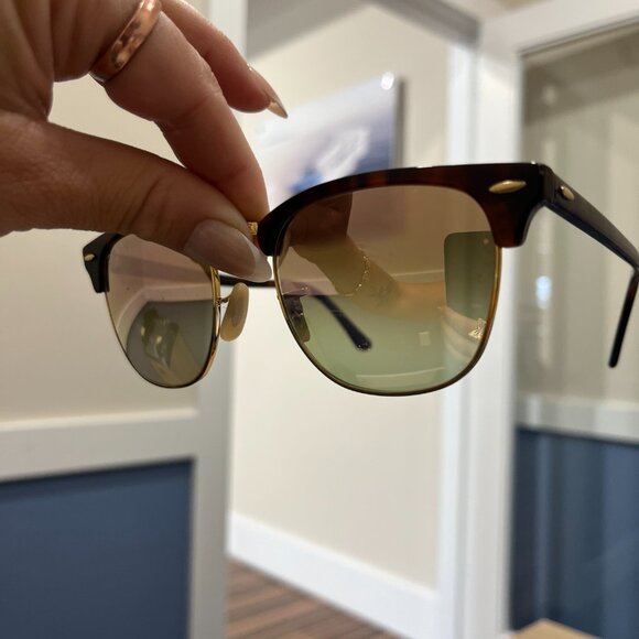 Brown Frame Gold/Pink Lenses Ray Ban Sunglasses - Picture 1 of 4